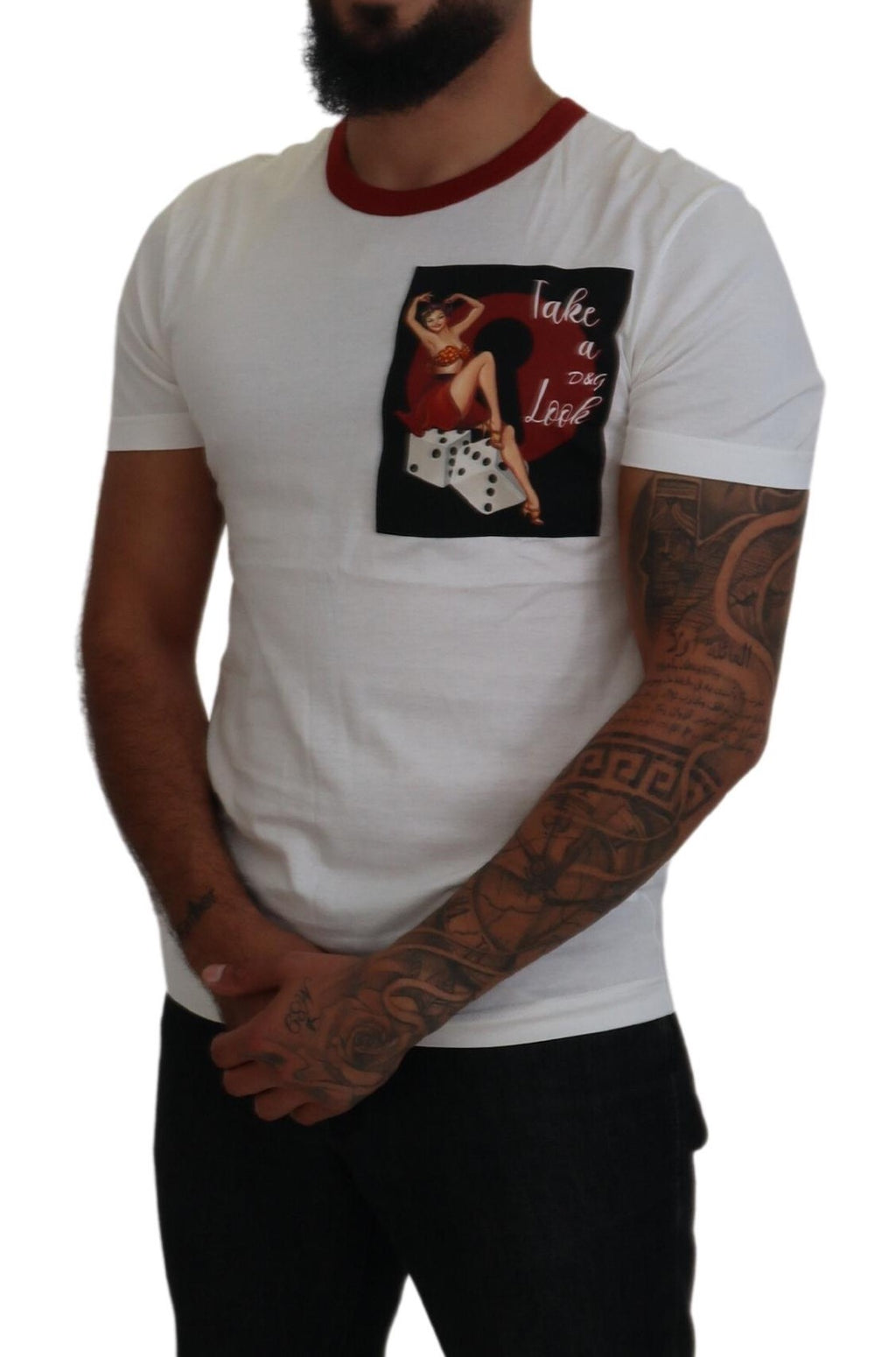 Baumwoll-T-Shirt mit Rundhalsausschnitt und Logo-Print