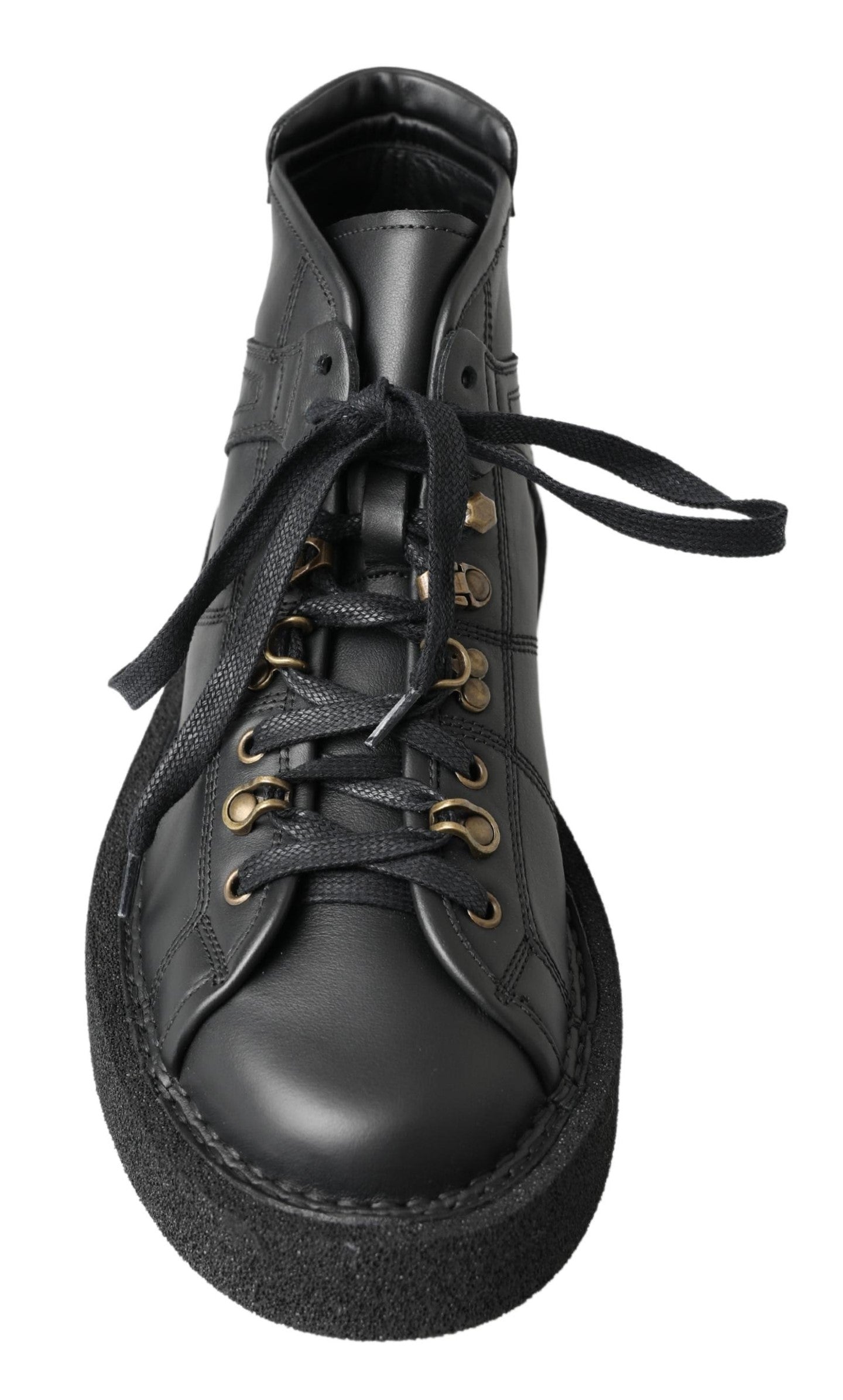 Black Leather Slip-on Stretch Boots