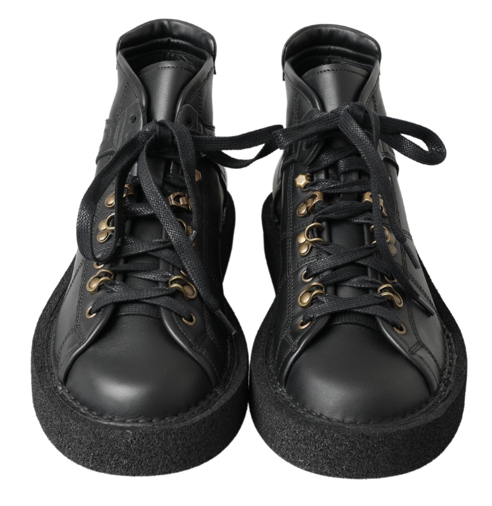 Black Leather Slip-on Stretch Boots