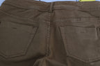 Braune Baumwolle Mid Waist Skinny Slim Fit Denim Jeans