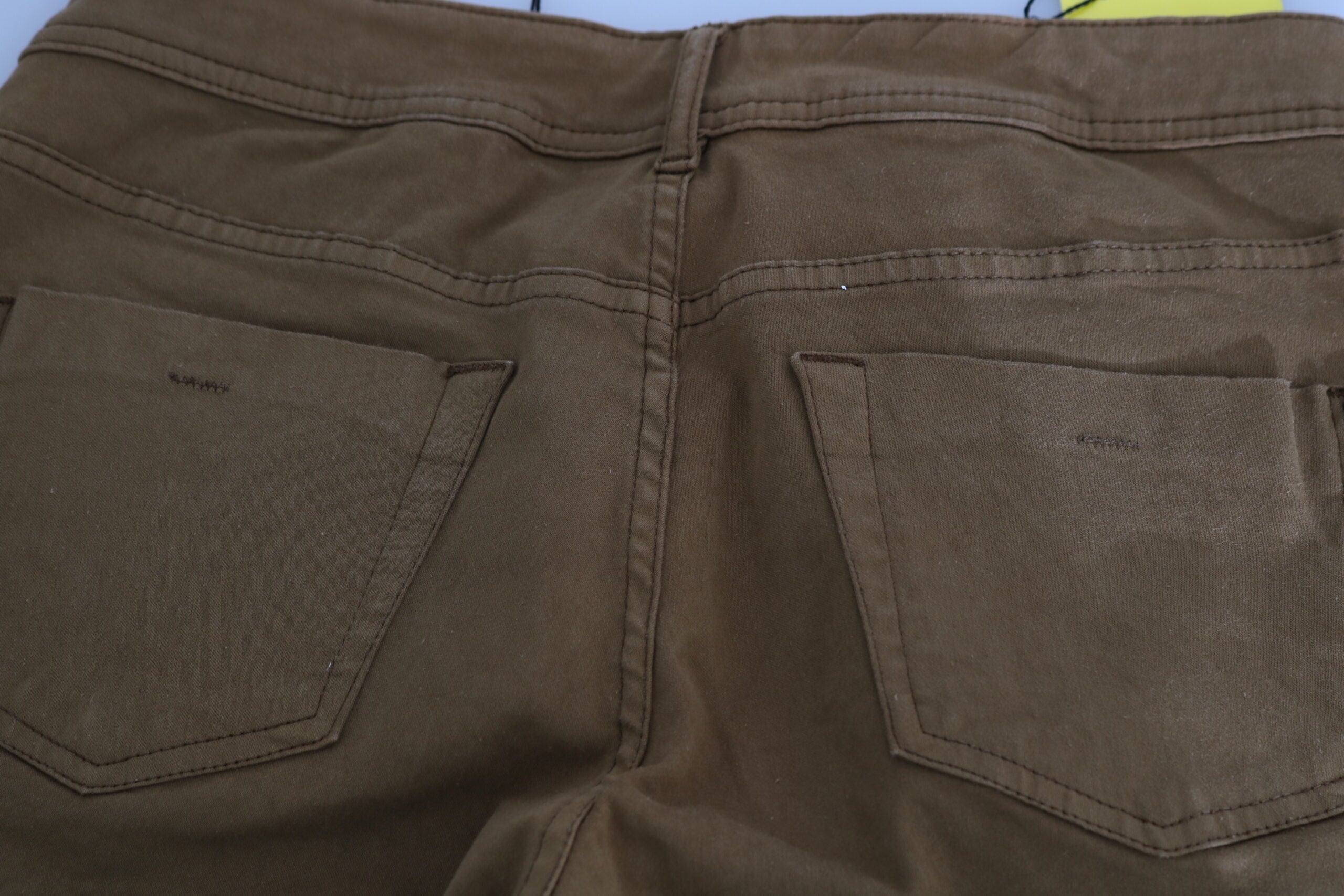 Braune Baumwolle Mid Waist Skinny Slim Fit Denim Jeans