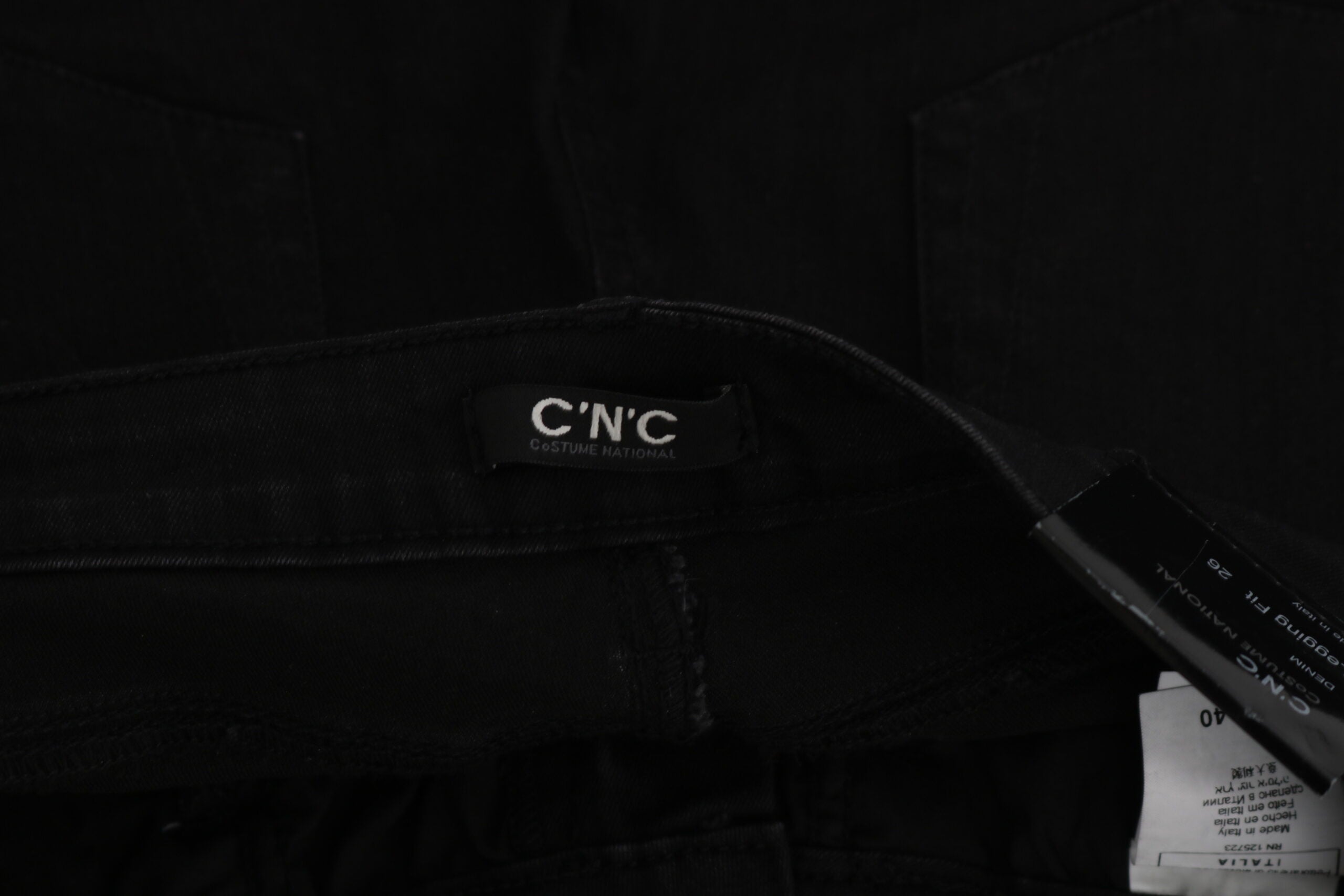 Schwarze verzierte Skinny Jeans mit mittlerer Leibhöhe