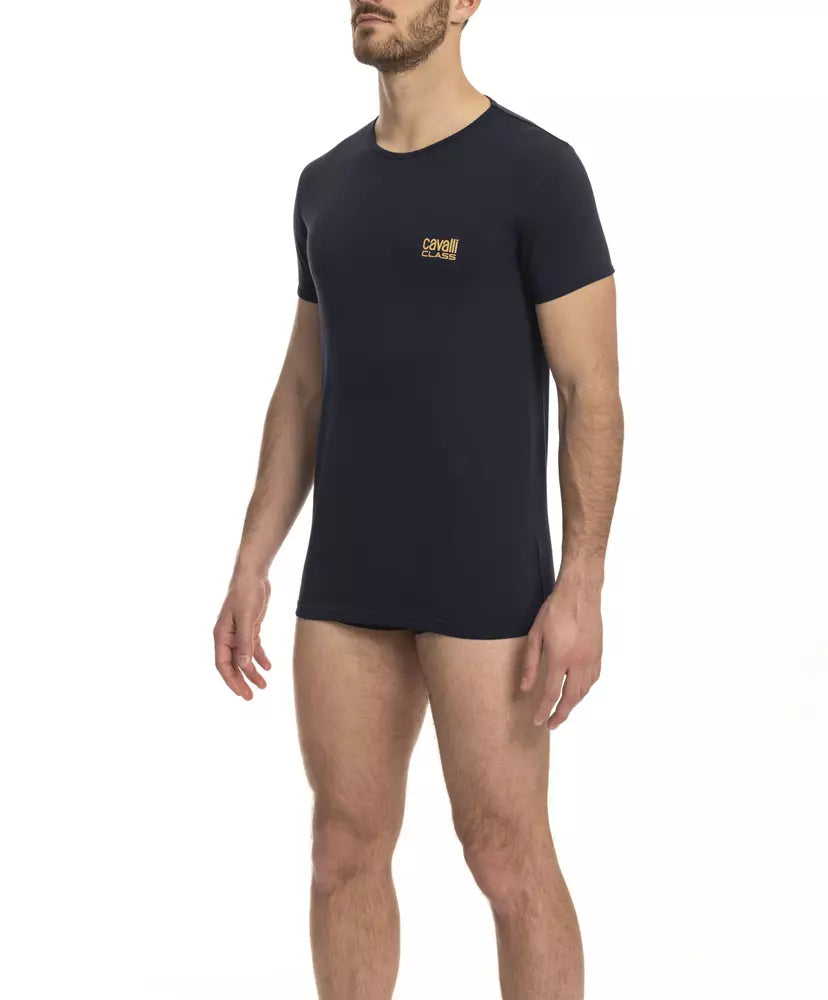 "Blaues Baumwoll-T-Shirt für Herren"