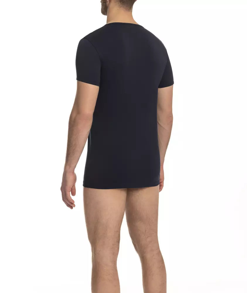 "Blaues Baumwoll-T-Shirt für Herren"
