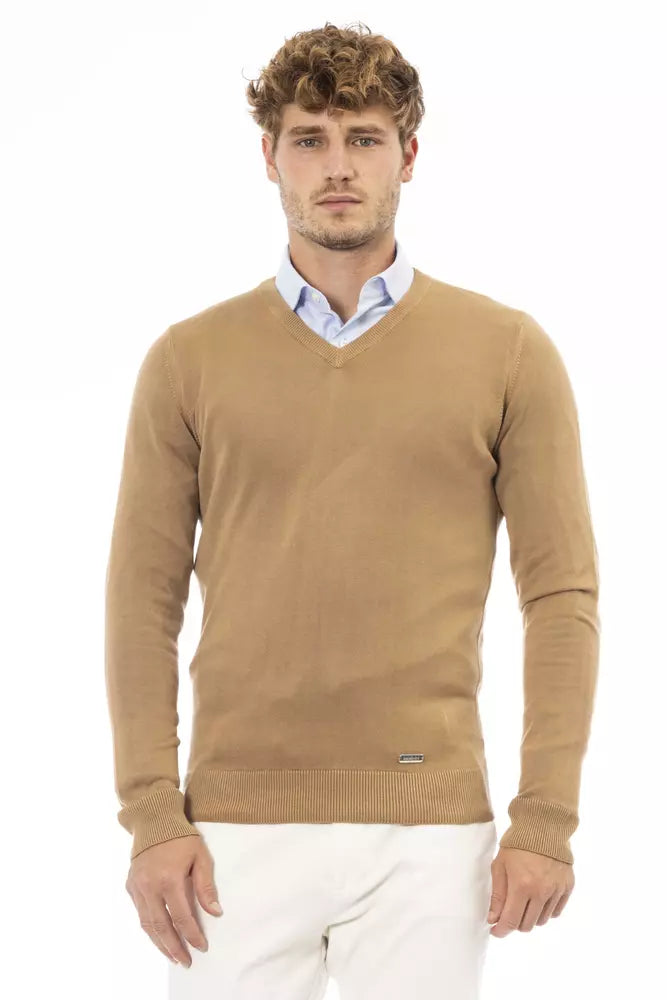 Beiger Modal-Herrenpullover