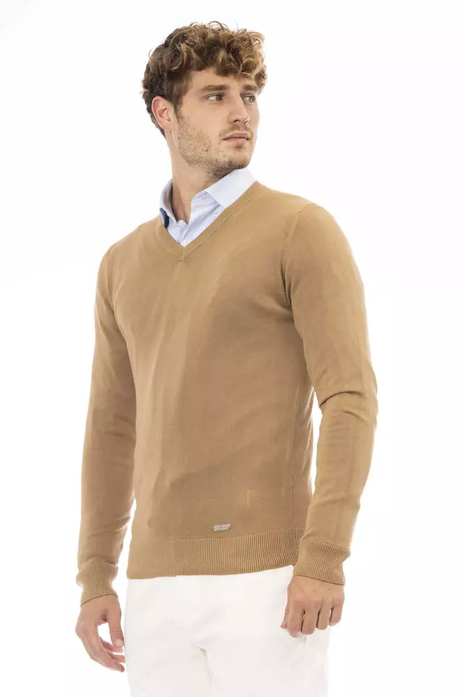 Beiger Modal-Herrenpullover