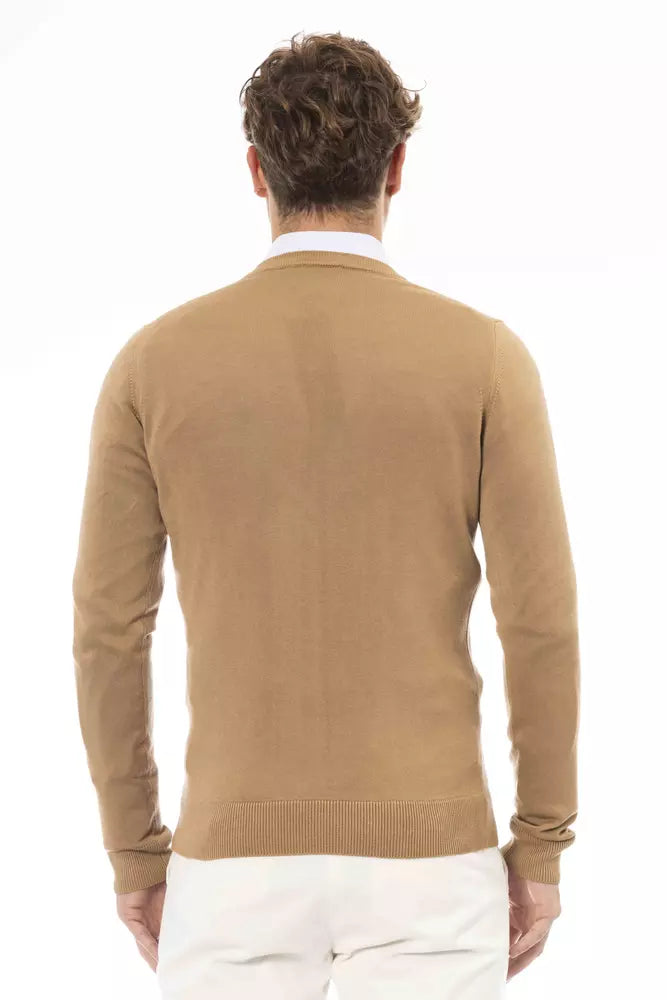 Beiger Modal-Herrenpullover