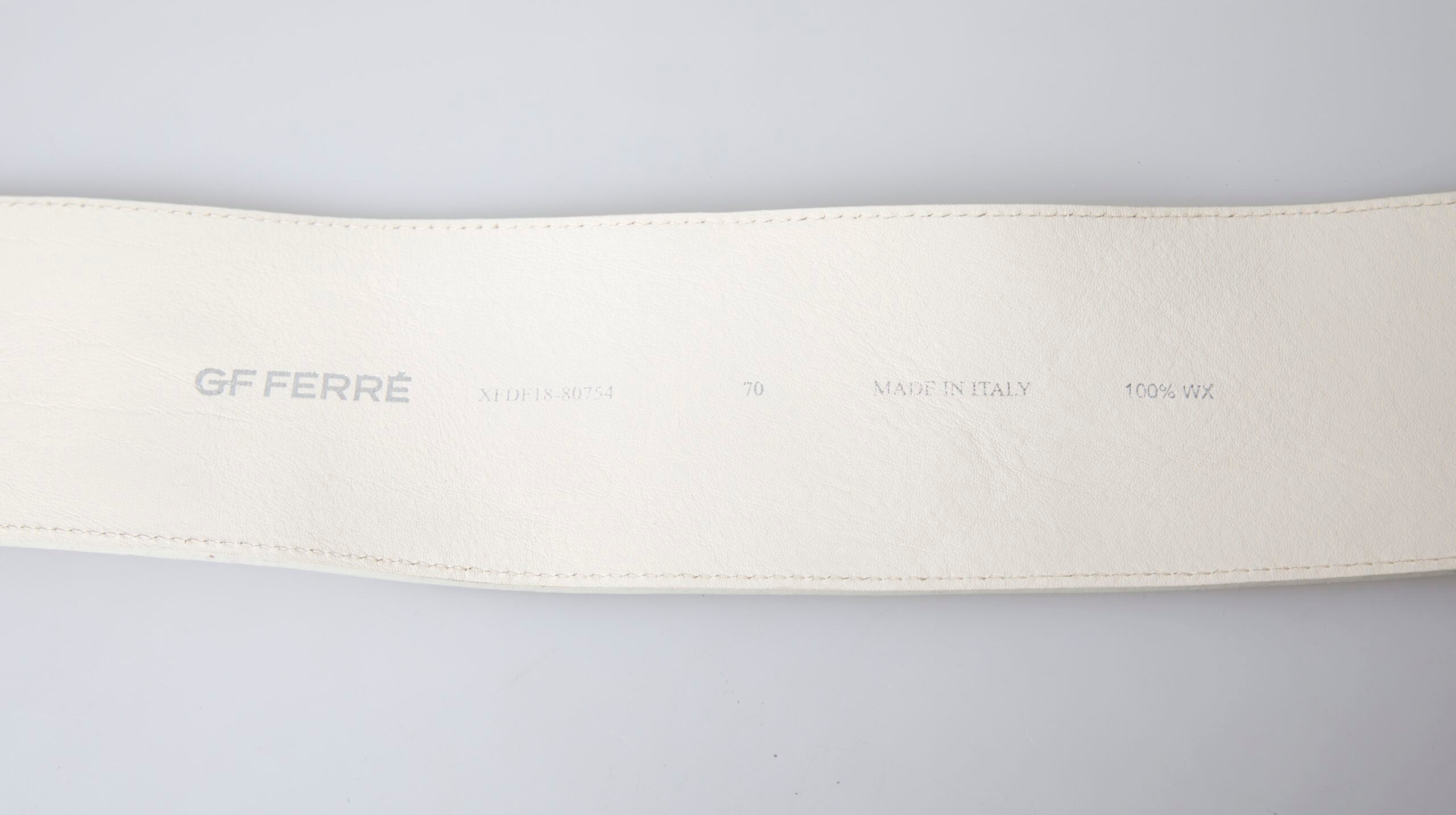 Off White Gürtel aus gewachster Baumwolle mit breitem Fashion-Bund