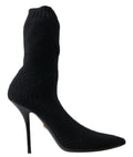Black Stiletto Heel Mid-Calf Women's Boot Shoes
