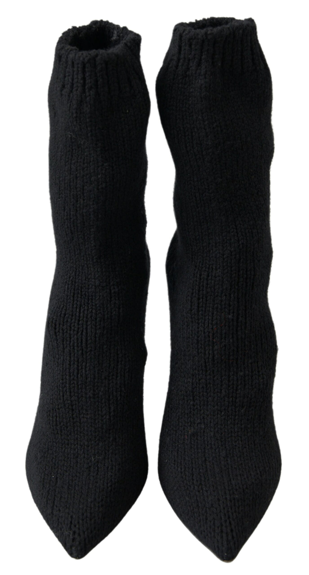 Black Stiletto Heel Mid-Calf Women's Boot Shoes