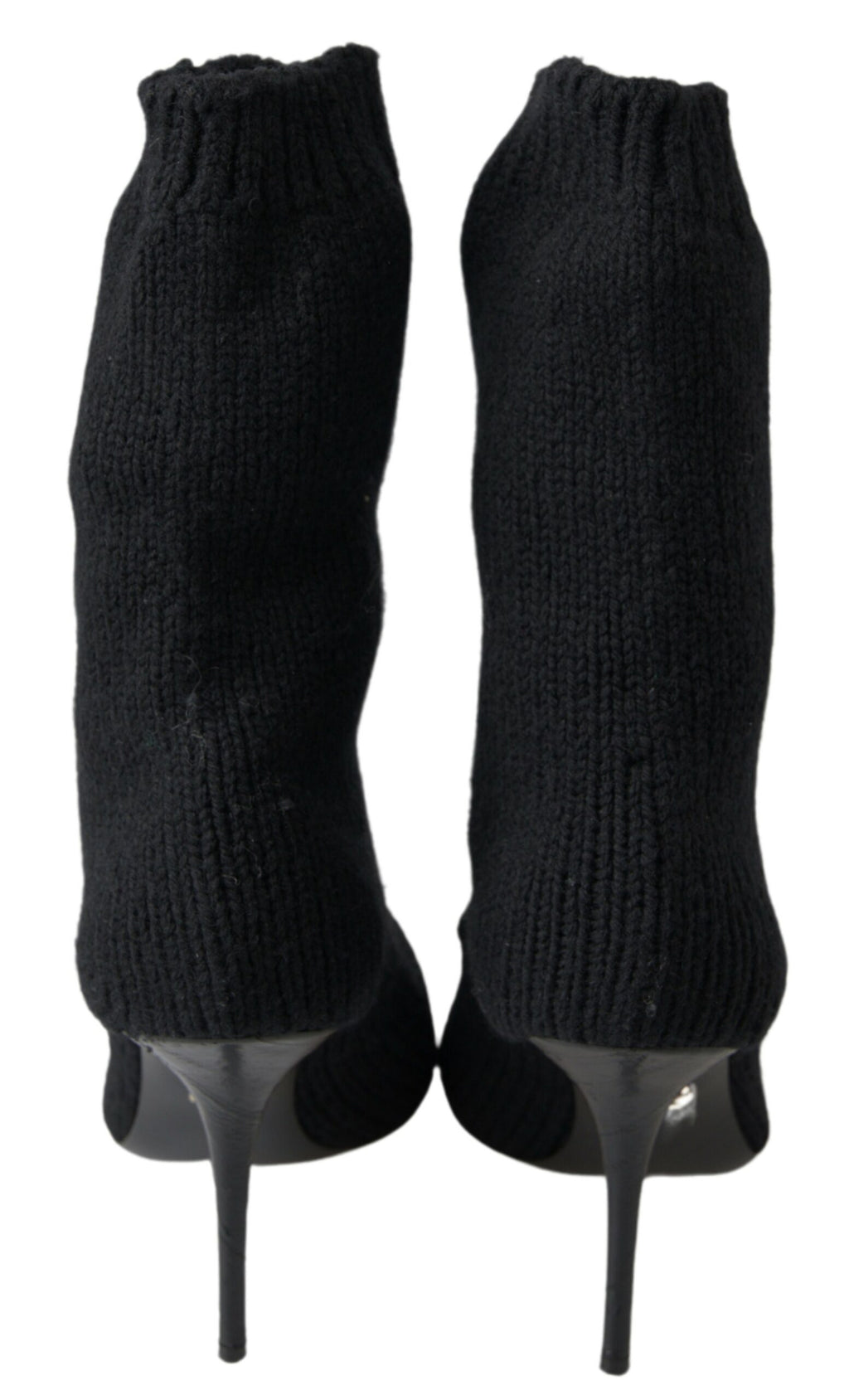 Black Stiletto Heel Mid-Calf Women's Boot Shoes