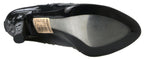 Schwarze CINDERELLA Blumen-Kristall-Absatzschuhe