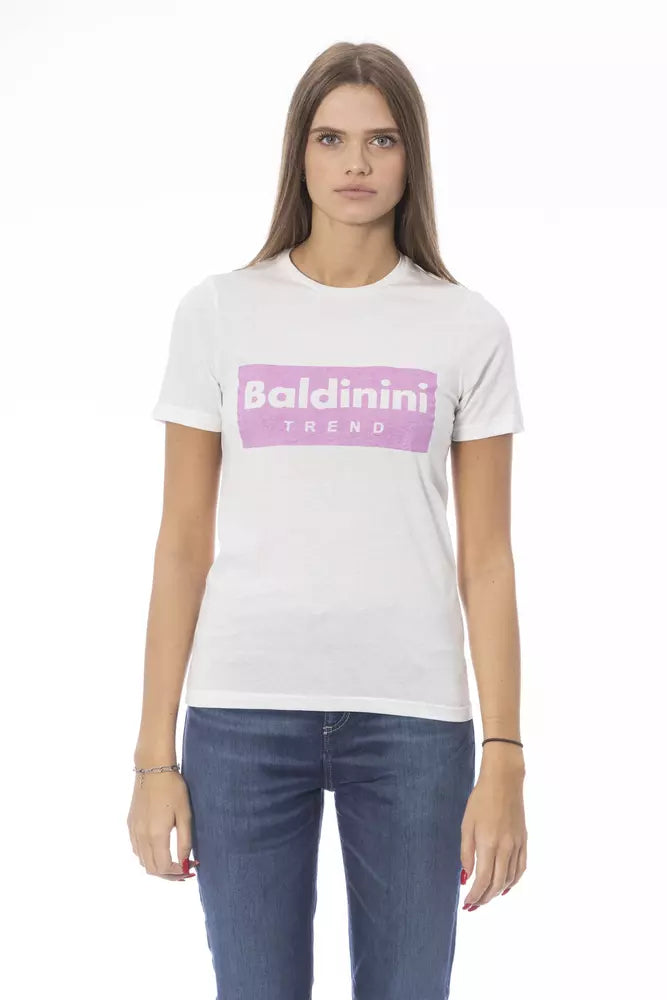 Maglietta da donna in cotone bianco