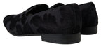 Black Brocade Loafers Formal Shoes