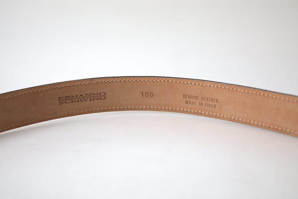 Black Leather Metal Buckle Belt