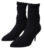 Schwarze Stiletto-Mid-Calf-Stiefel
