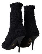 Schwarze Stiletto-Mid-Calf-Stiefel