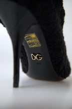 Schwarze Stiletto-Mid-Calf-Stiefel
