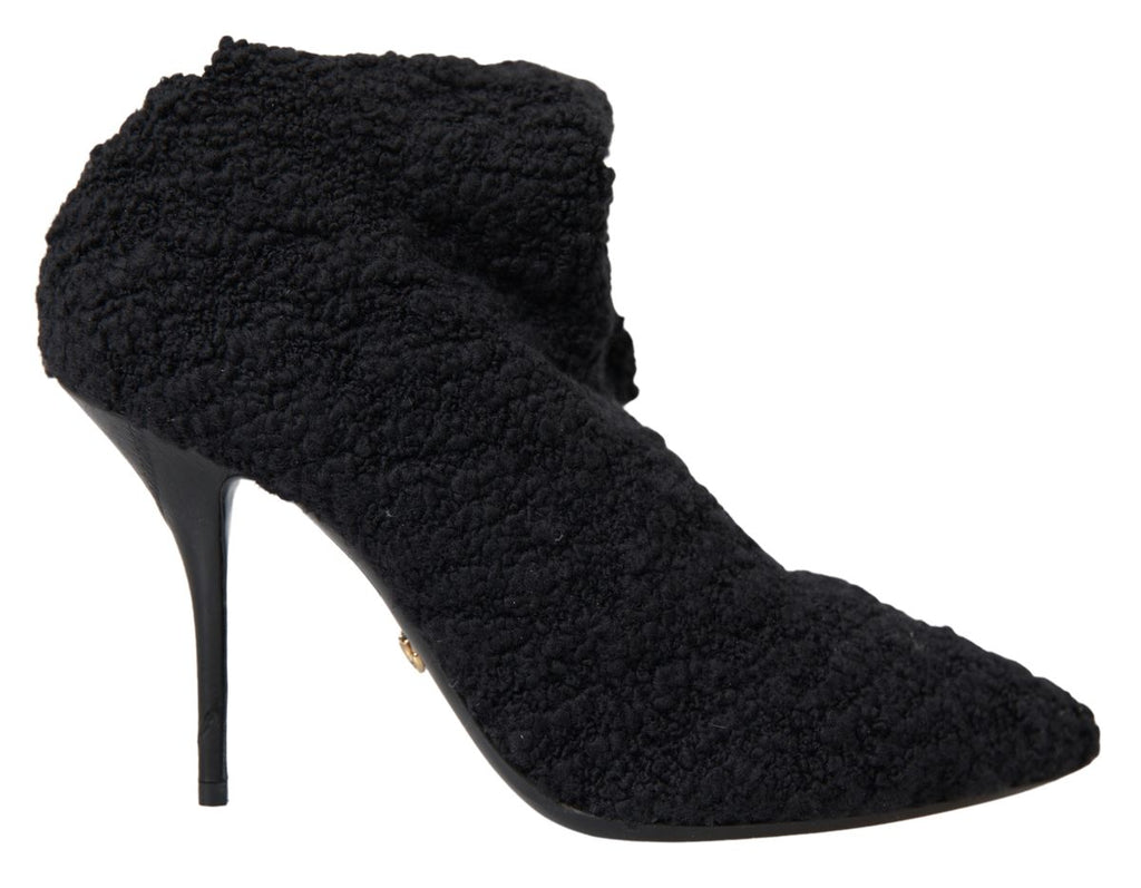 Schwarze Stiletto-Mid-Calf-Stiefel