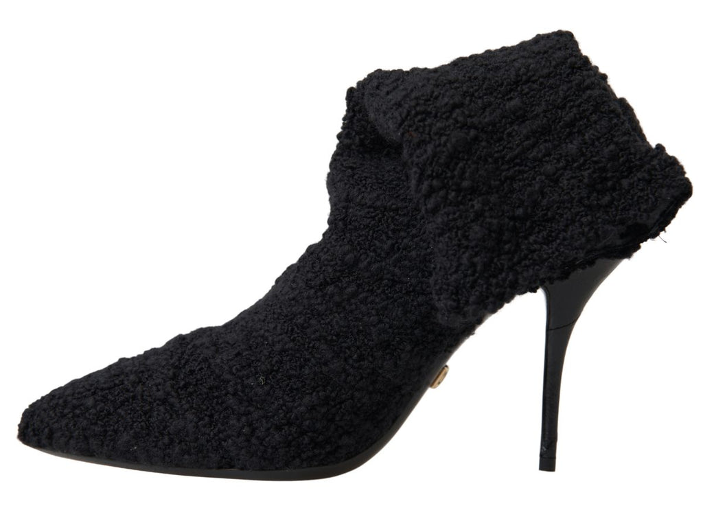 Schwarze Stiletto-Mid-Calf-Stiefel