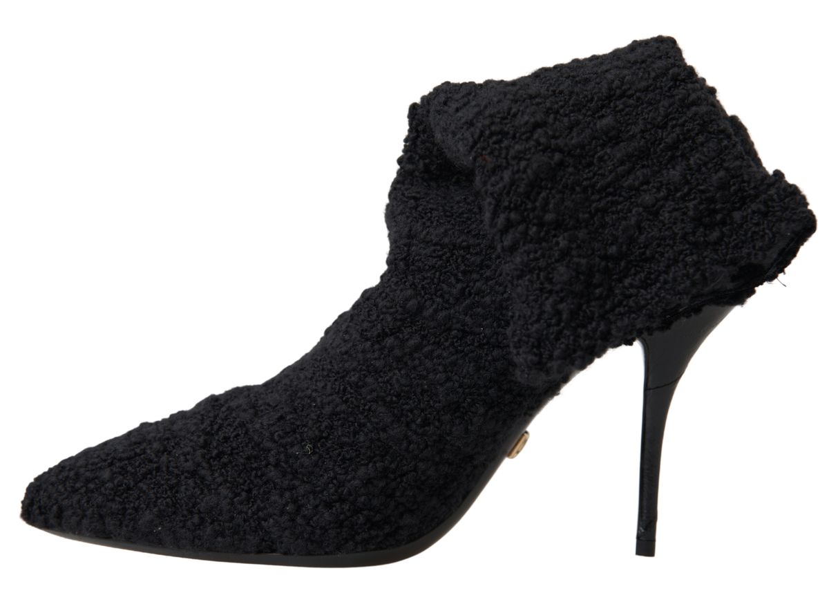 Schwarze Stiletto-Mid-Calf-Stiefel