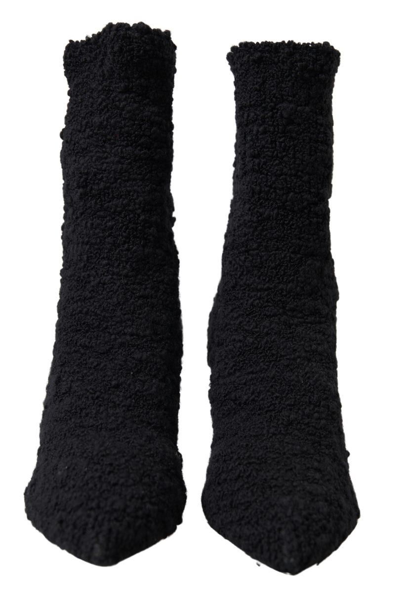 Schwarze Stiletto-Mid-Calf-Stiefel
