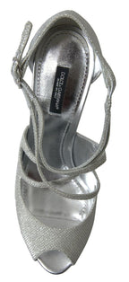 Silberne glitzernde Sandalen Pumps Schuhe