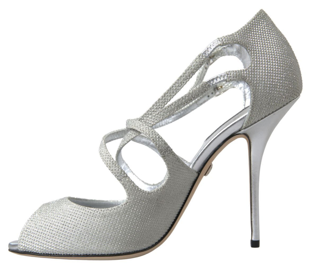 Silberne glitzernde Sandalen Pumps Schuhe