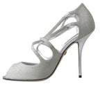 Silberne glitzernde Sandalen Pumps Schuhe
