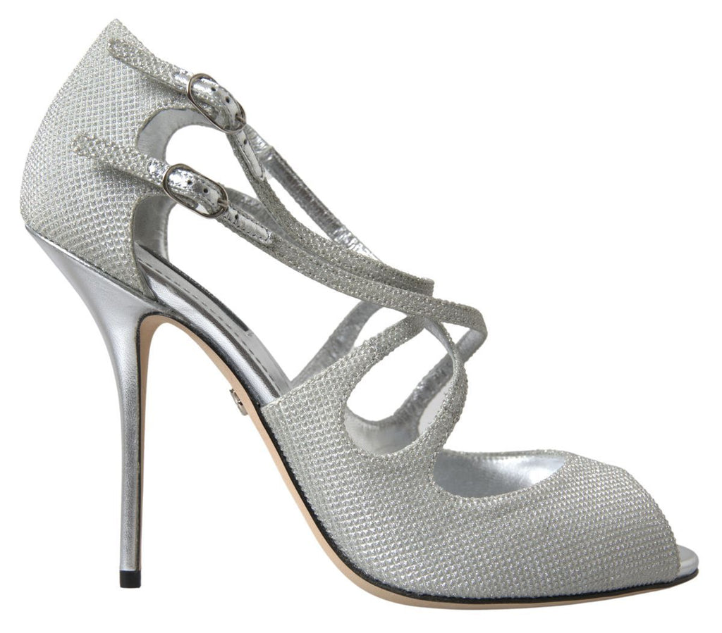 Silberne glitzernde Sandalen Pumps Schuhe