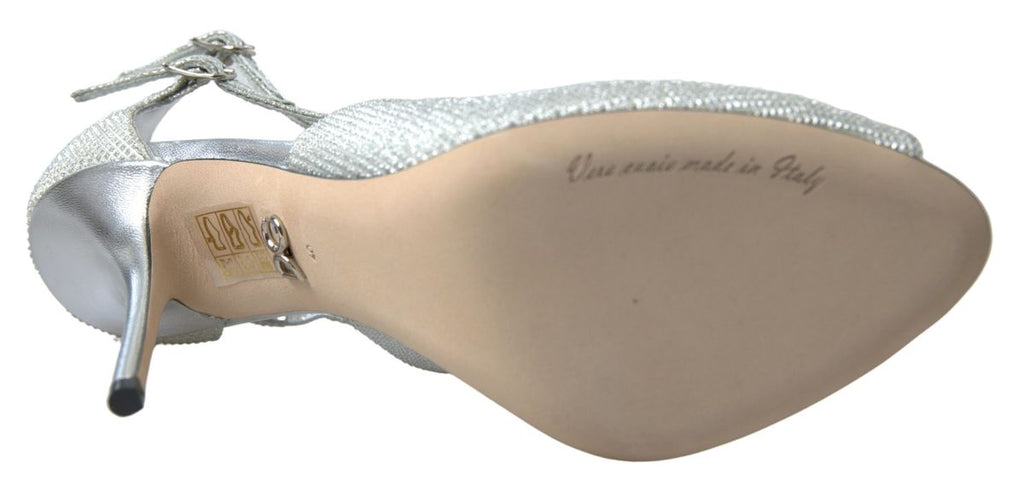 Silberne glitzernde Sandalen Pumps Schuhe