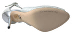 Silberne glitzernde Sandalen Pumps Schuhe