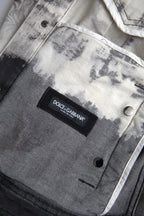 Mehrfarbige Jeansjacke aus Baumwolle mit Kragen