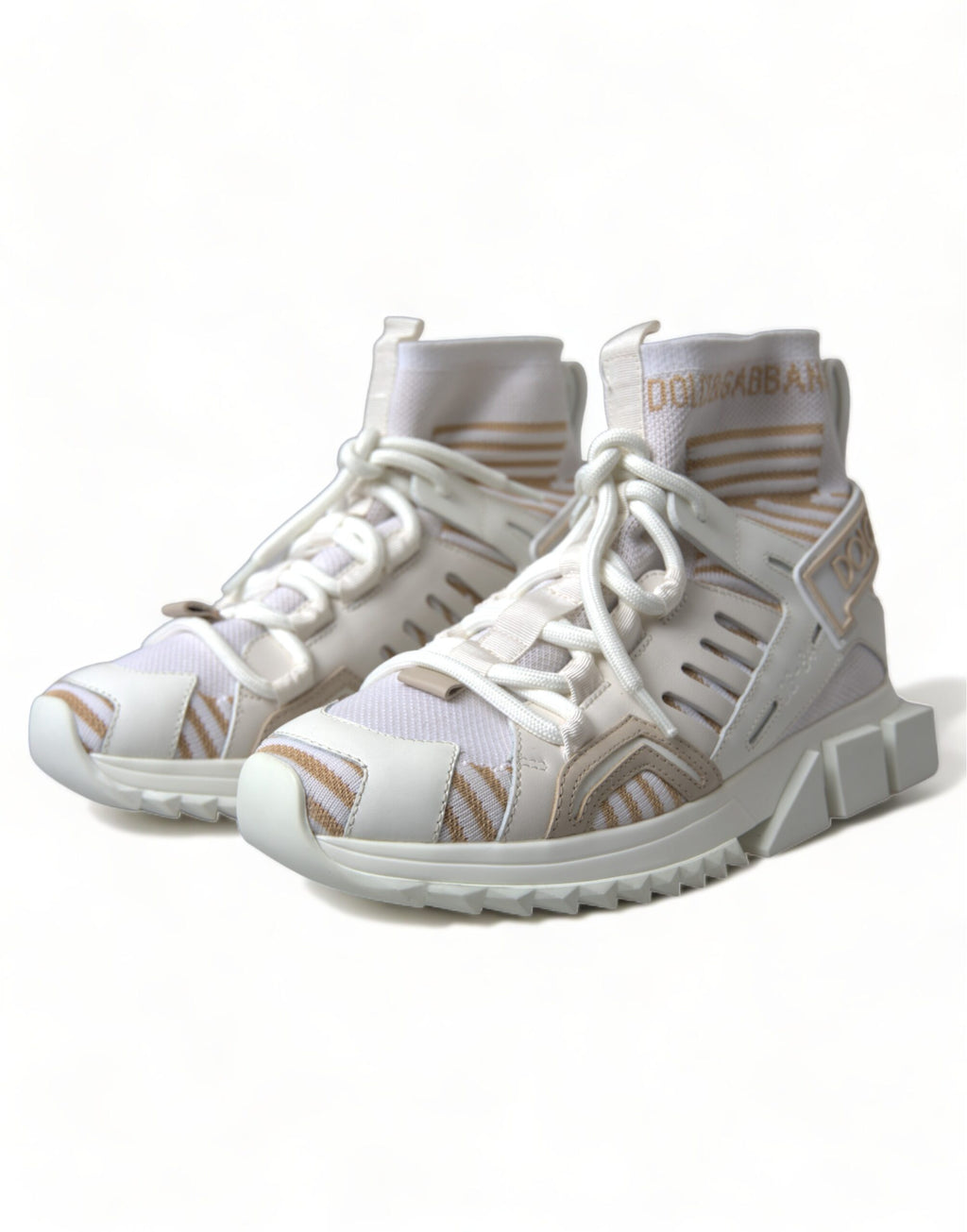 Weiß Beige Socken Sorrento Sneaker Schuhe
