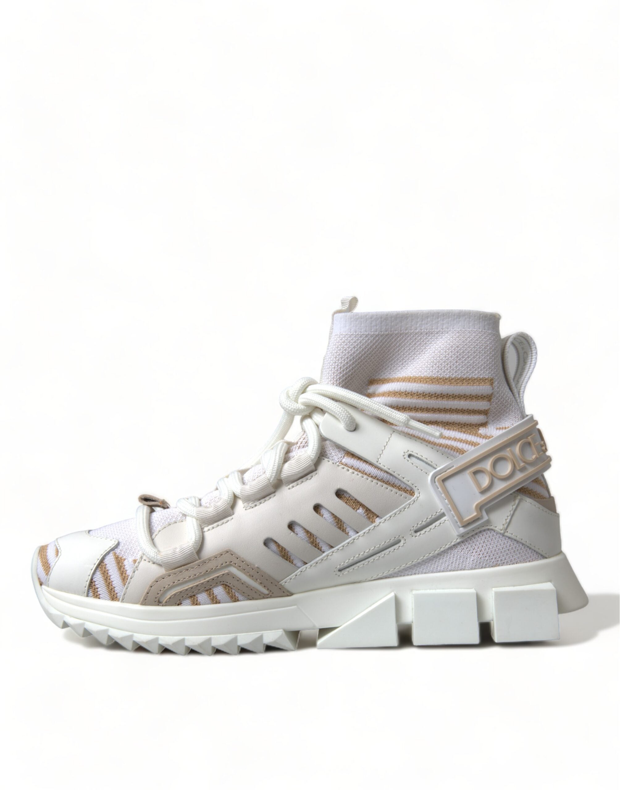 Weiß Beige Socken Sorrento Sneaker Schuhe