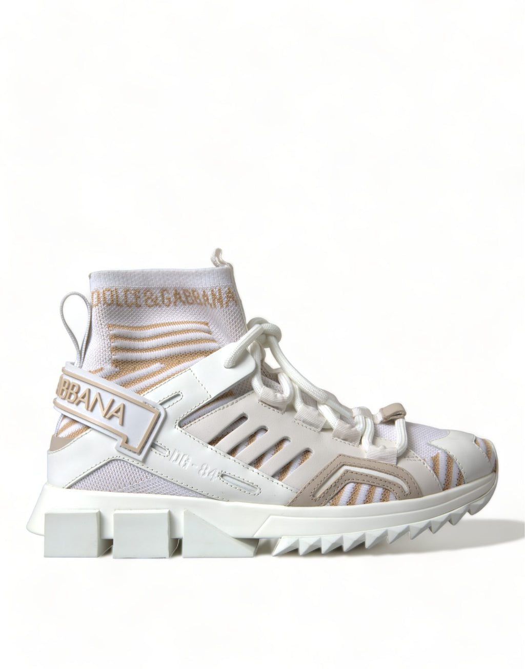 Weiß Beige Socken Sorrento Sneaker Schuhe
