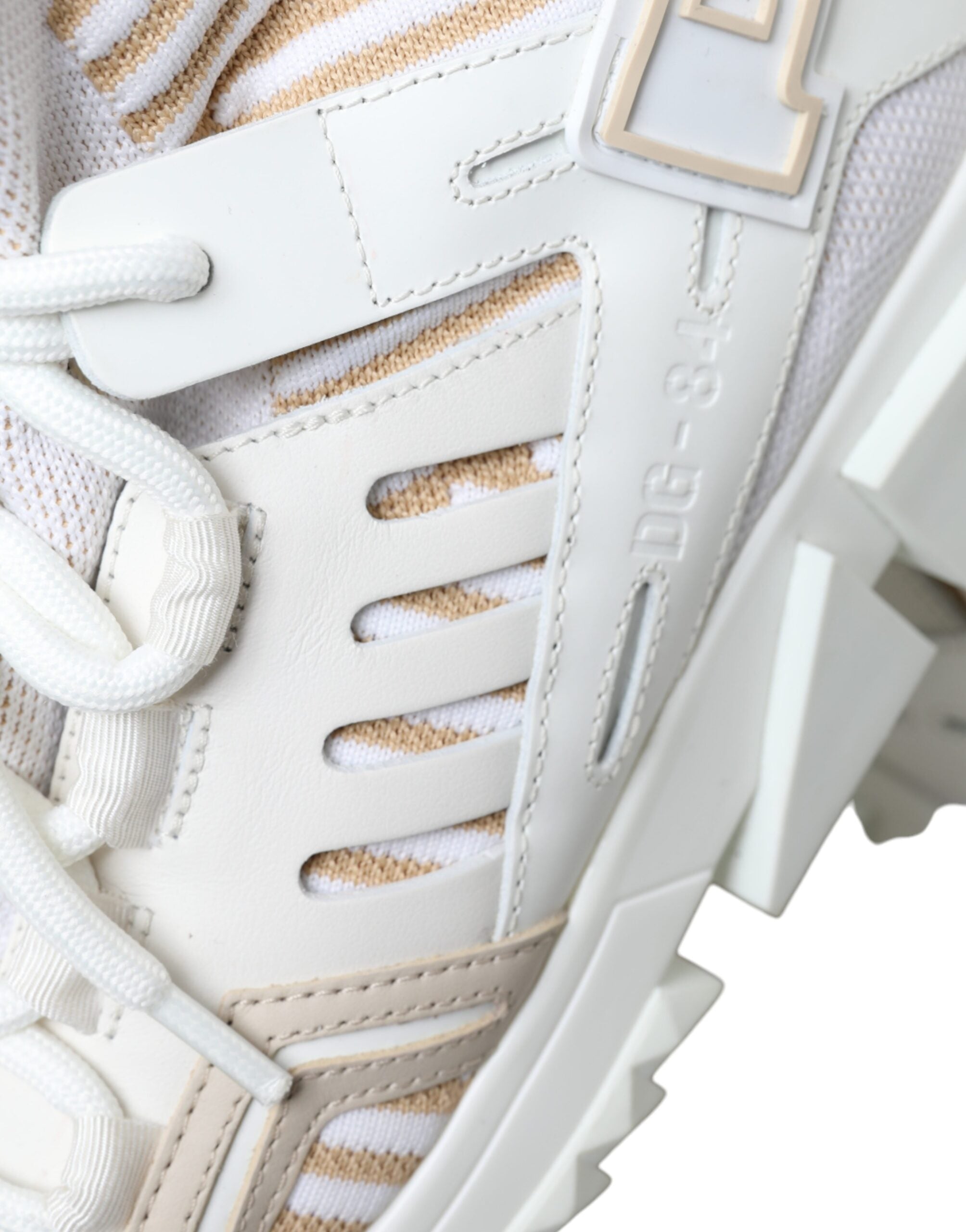 Weiß Beige Socken Sorrento Sneaker Schuhe