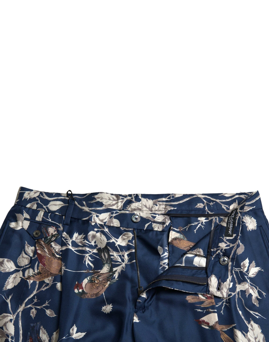 Bermudashorts aus Seide mit blauem Blumenmuster für Herren