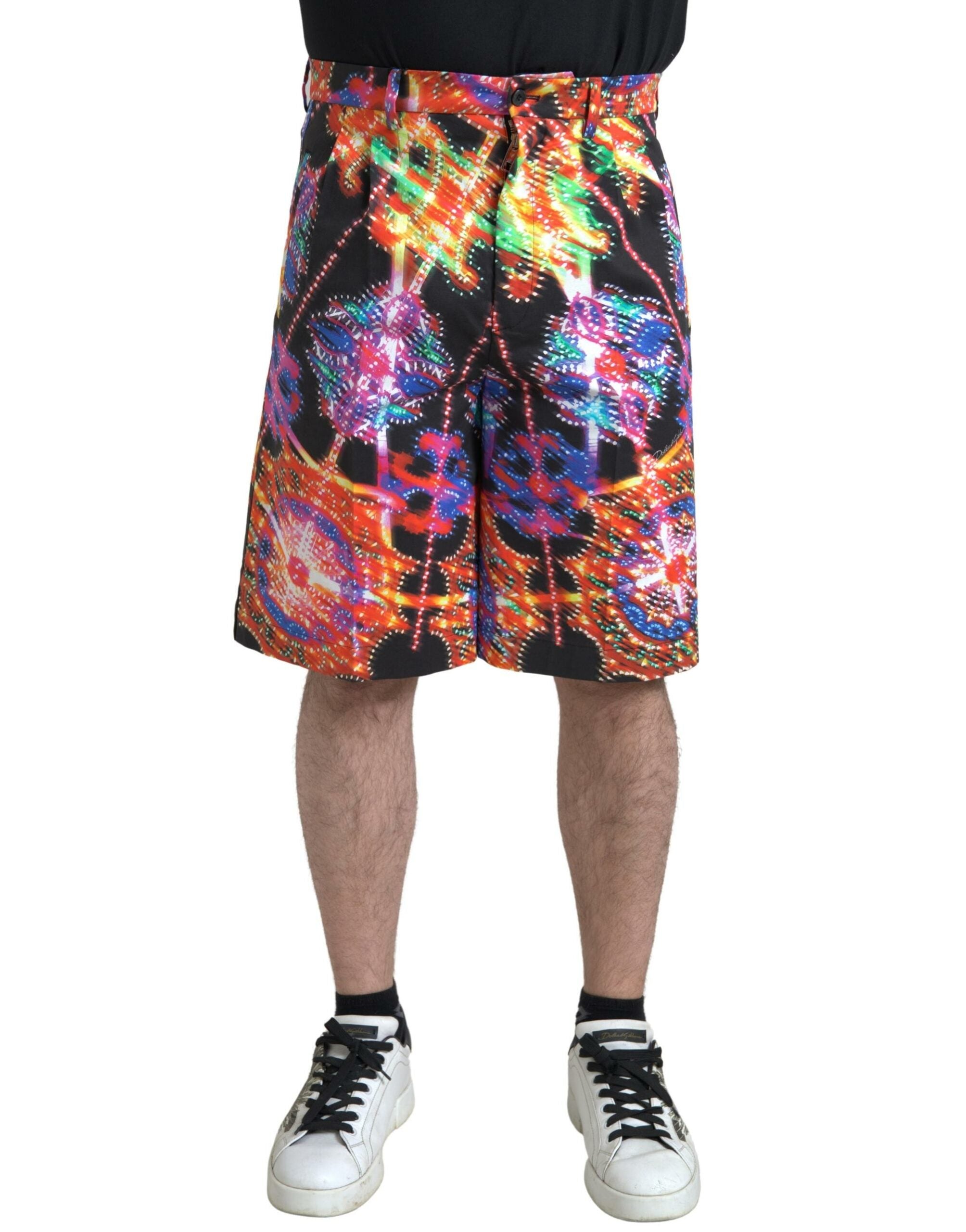 Bermudashorts für Herren aus Baumwolle mit Multicolor-Print