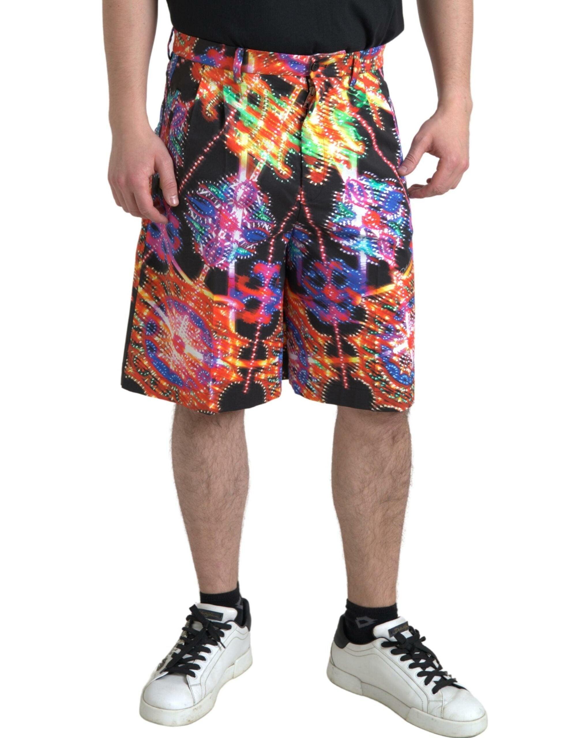Bermudashorts für Herren aus Baumwolle mit Multicolor-Print