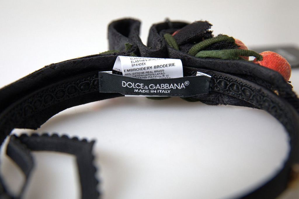 Schwarz mit mehrfarbigem Feigenfrucht-Kristall-Diadem-Haarband