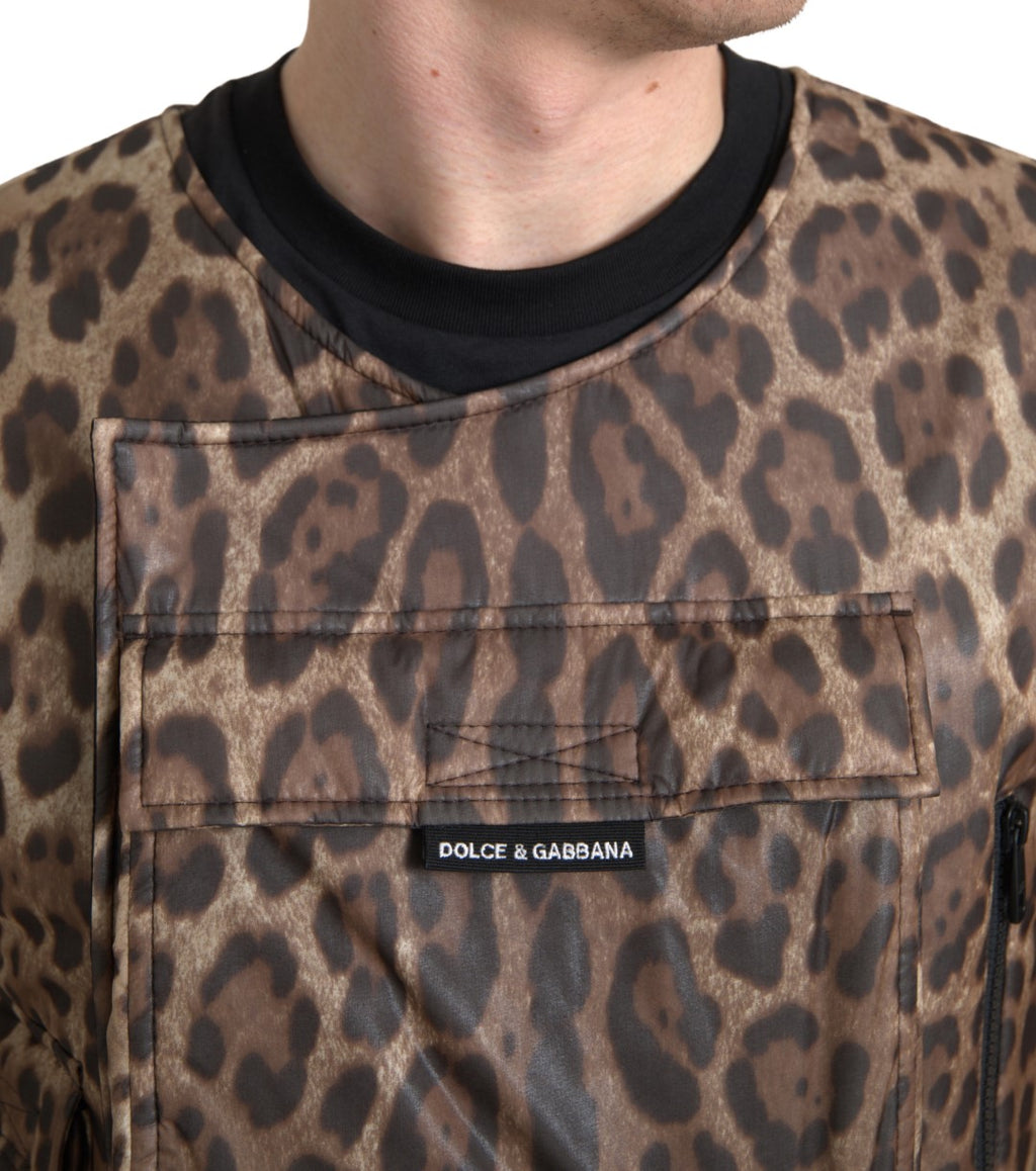 Braune Leoparden Seide Ärmellose Sportbekleidung