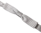 Gray Dotted Silk Adjustable Men's Bow Tie