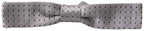 Gray Dotted Silk Adjustable Men's Bow Tie