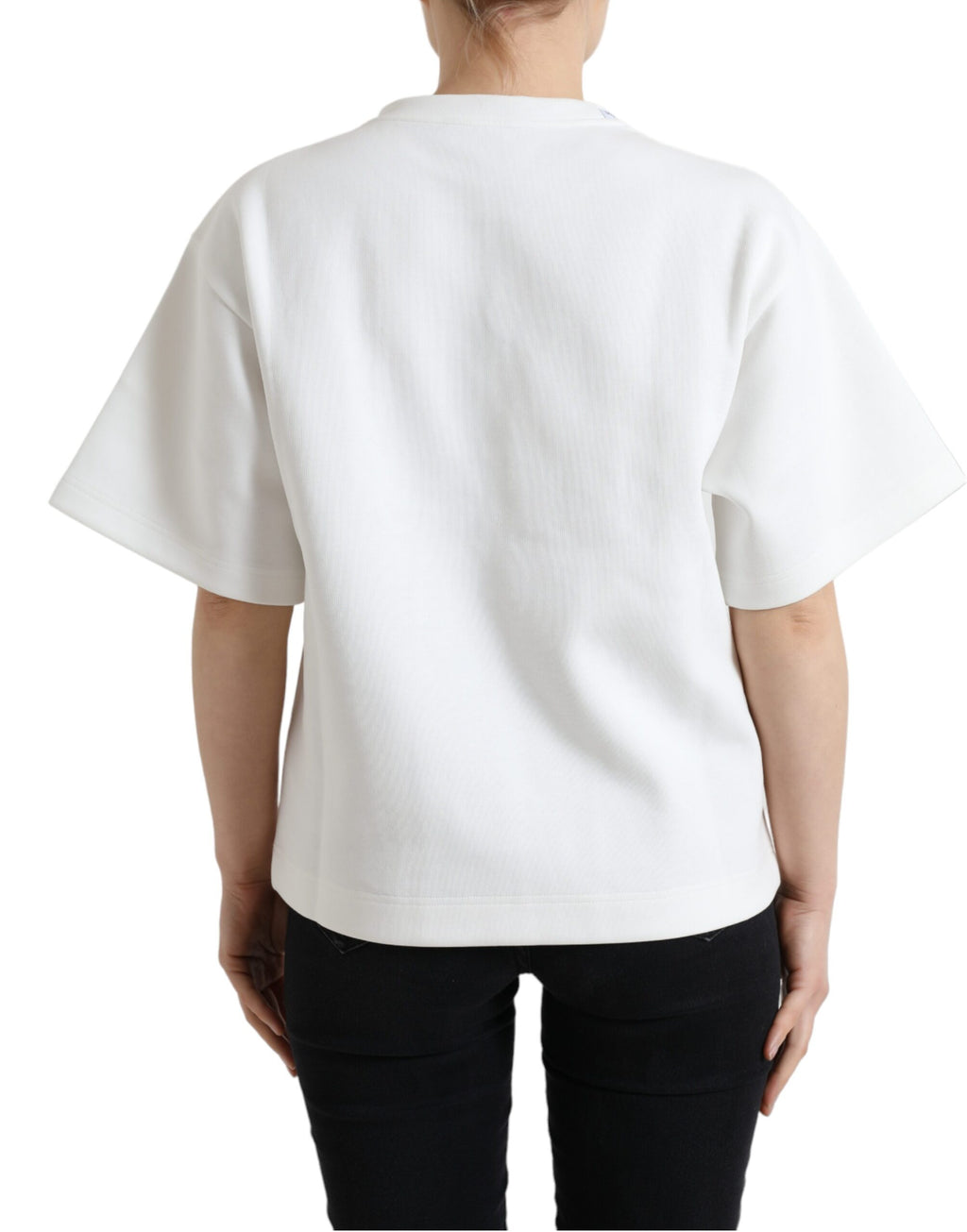 T-Shirt Weiß Baumwolle Stretch Schwarz HOT Kristall