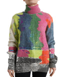 Multicolor Mohair Rollkragenpullover