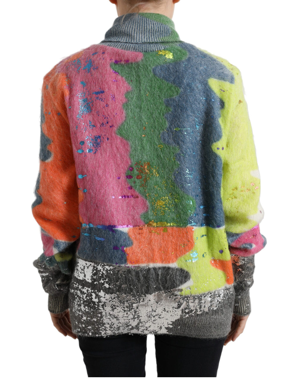Multicolor Mohair Rollkragenpullover