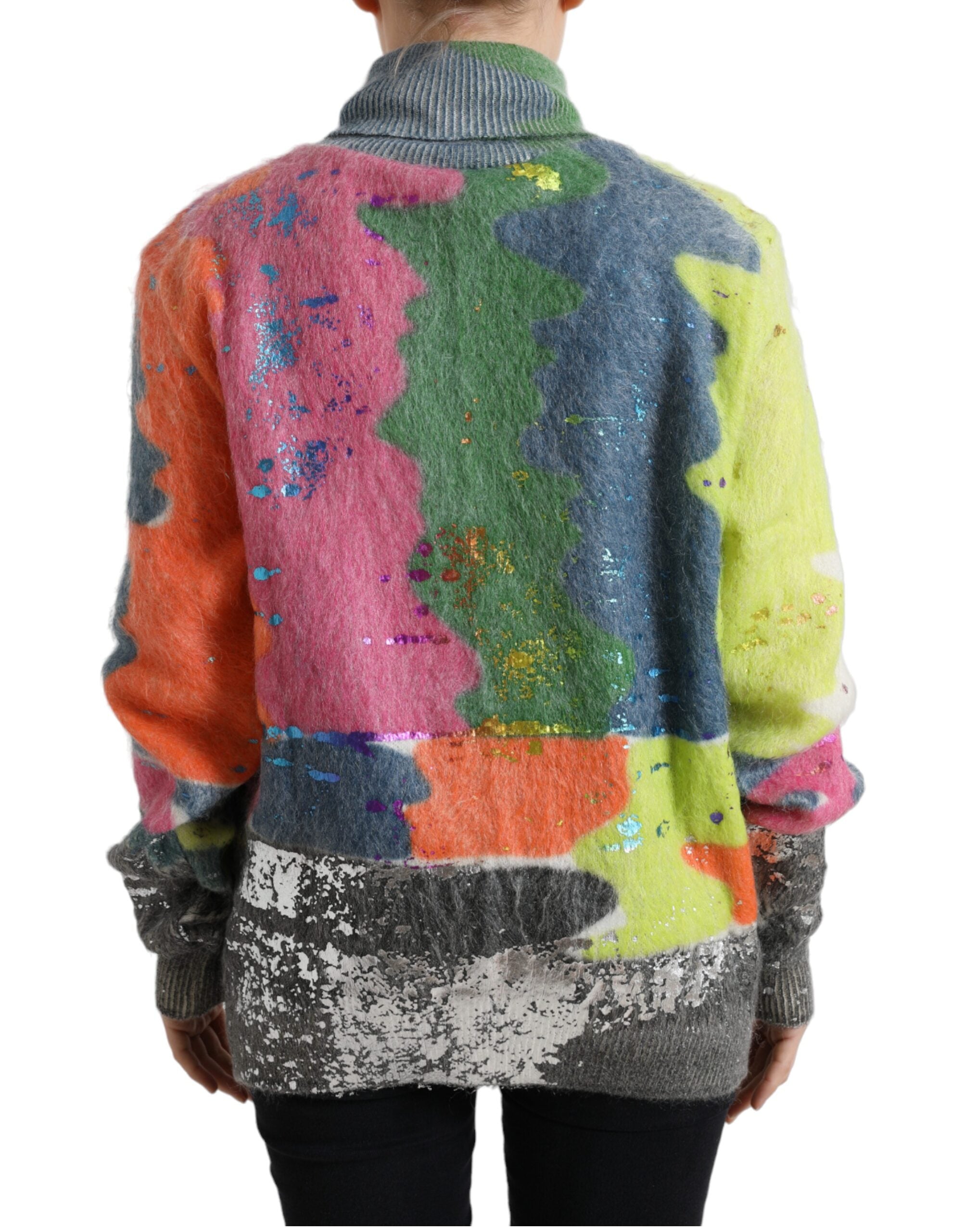 Multicolor Mohair Rollkragenpullover