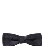 Blaue Seiden-Fliege für Herren mit Polka Dots, verstellbar