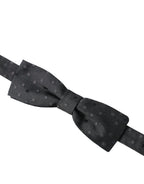 Gray Polka Dot Silk Adjustable Neck Men Papillon Bow Tie